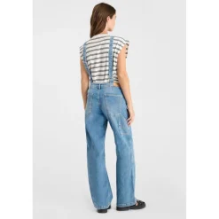 Salopette loose, large en jeans LAULY bleu Willa