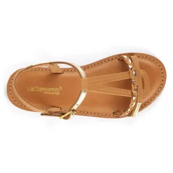 Sandale Enfant Badou Camel/Or - Les Tropéziennes en cuir