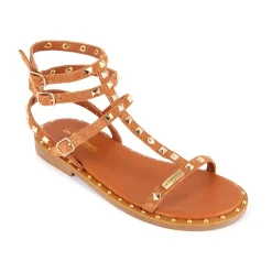 Sandale Enfant Coralie Tan - Les Tropéziennes marron en cuir