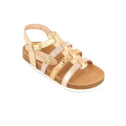 Sandale enfant IZAZ Multicolore rose en cuir