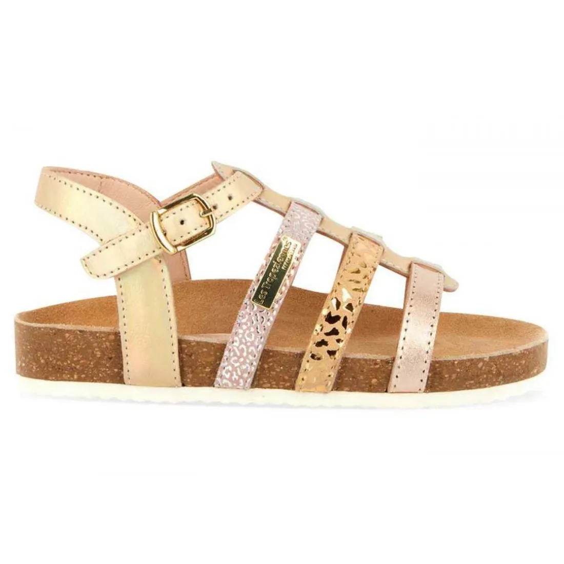 Sandale enfant IZAZ Multicolore rose en cuir