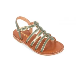 Sandale enfant MONZAR vert en cuir