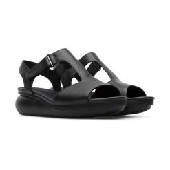 Sandale Femme Balloon noir en cuir