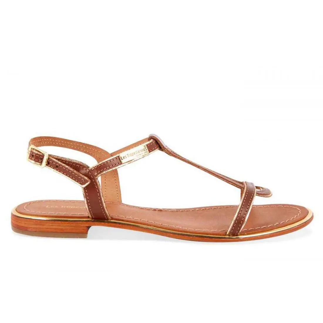 Sandale femme HAMORE Marron en cuir