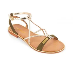 Sandale femme HIRONBUC Kaki en cuir
