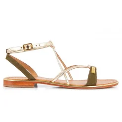 Sandale femme HIRONBUC Kaki en cuir