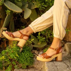 Sandales à Talon LOUANE camel