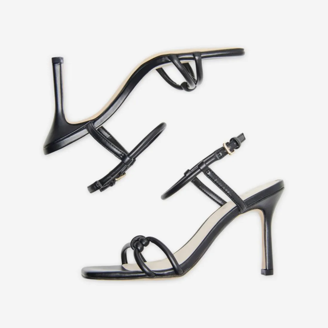 Sandales à talons Haut Bout ouvert noir
