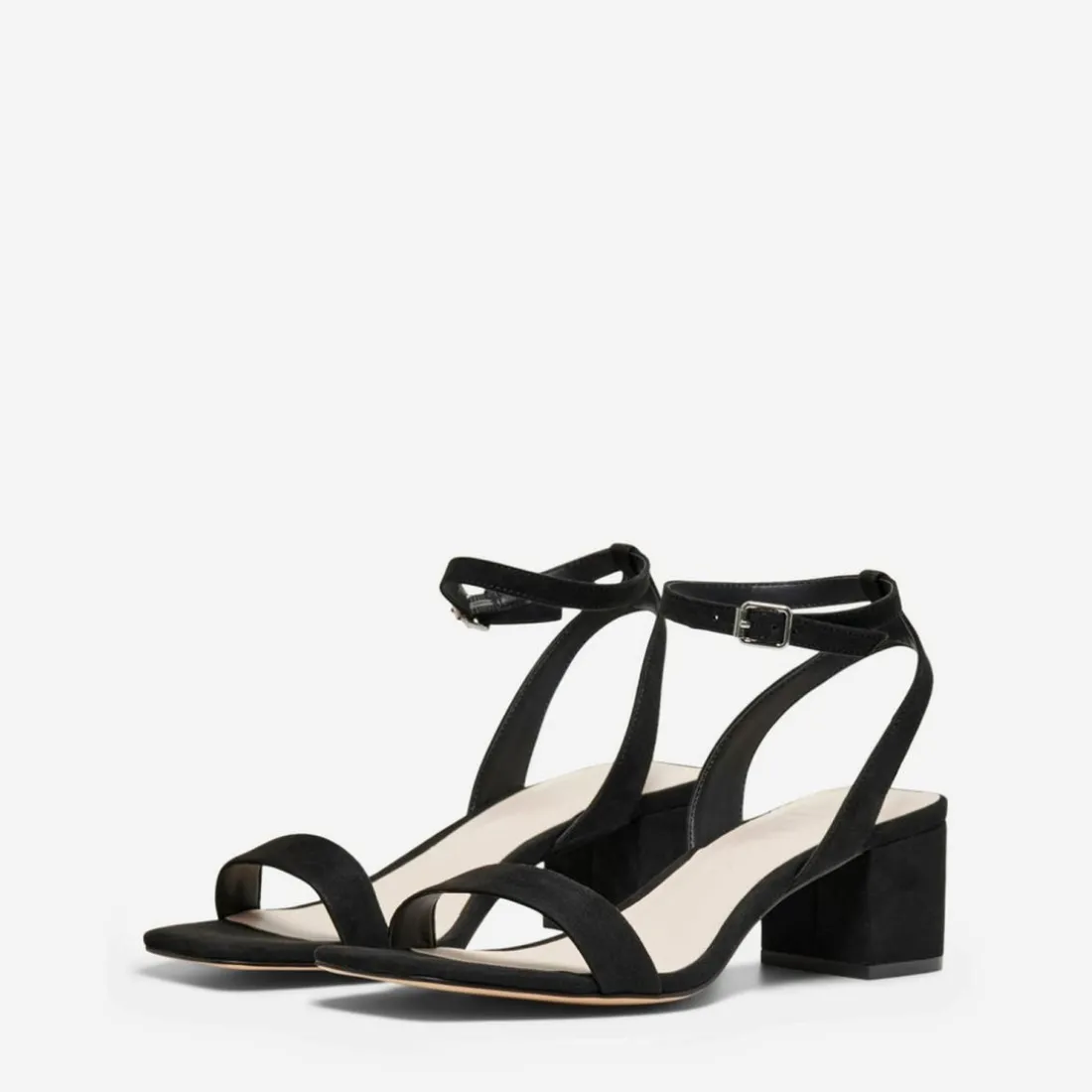 Sandales à talons Haut Bout carré noir