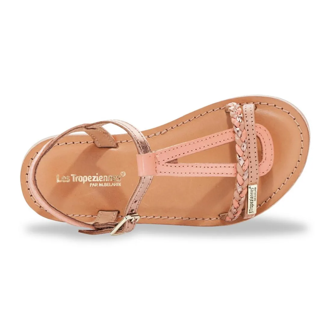 Sandales enfant BADOU rose en cuir