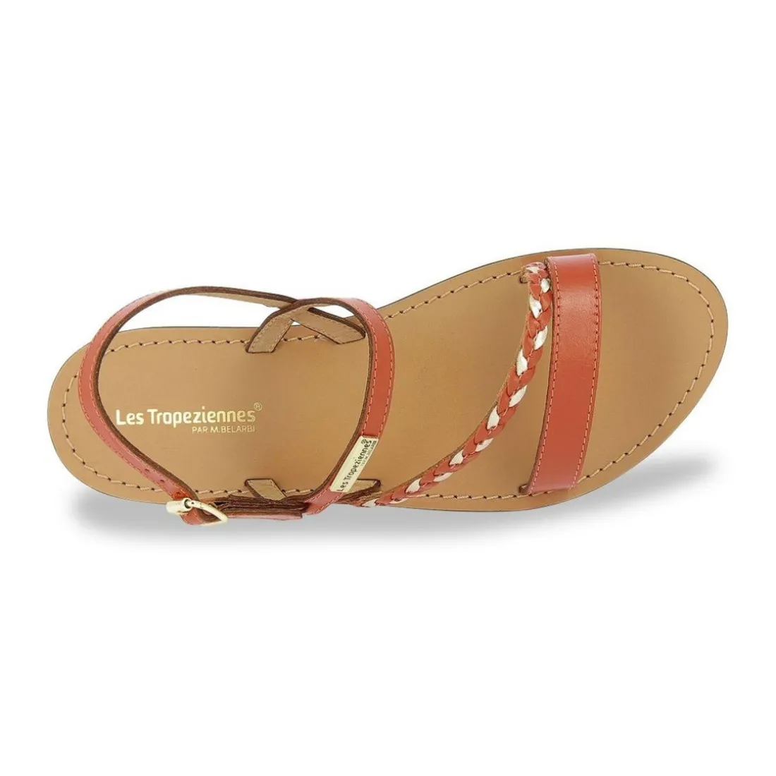 Sandales femme BATRESSE or en cuir