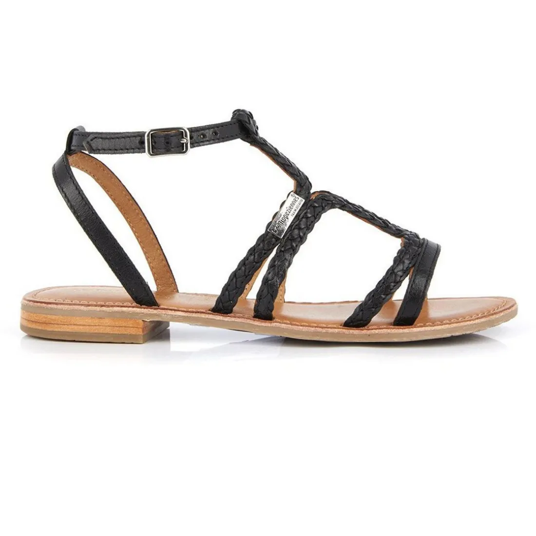 Sandales Femme Bongo Noir - Les Tropéziennes en cuir