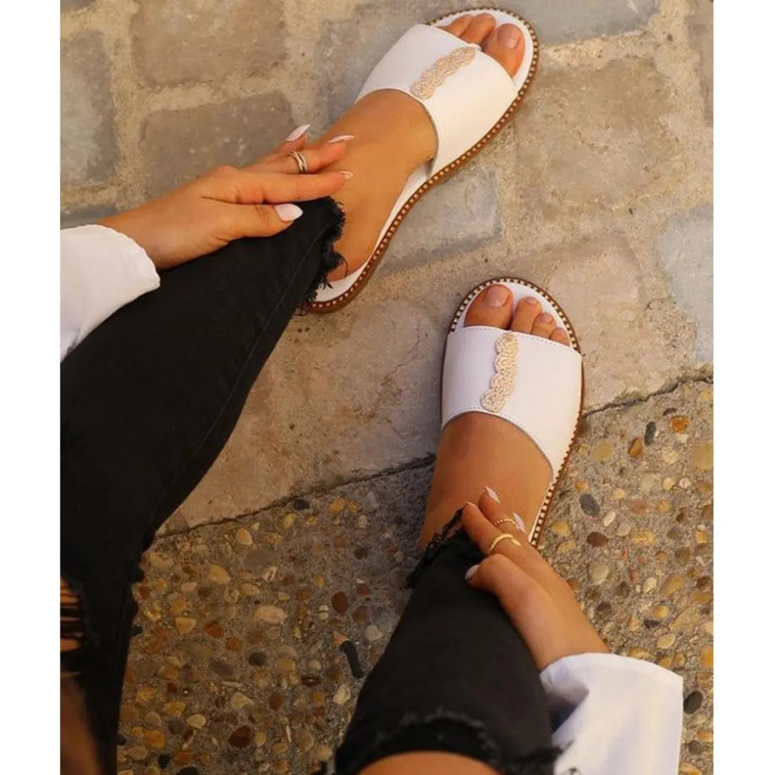 Sandales femme cuir blanche