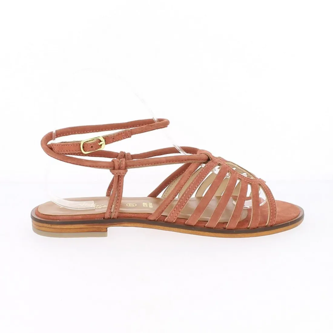 Sandales Femme En Cuir - Marron rose
