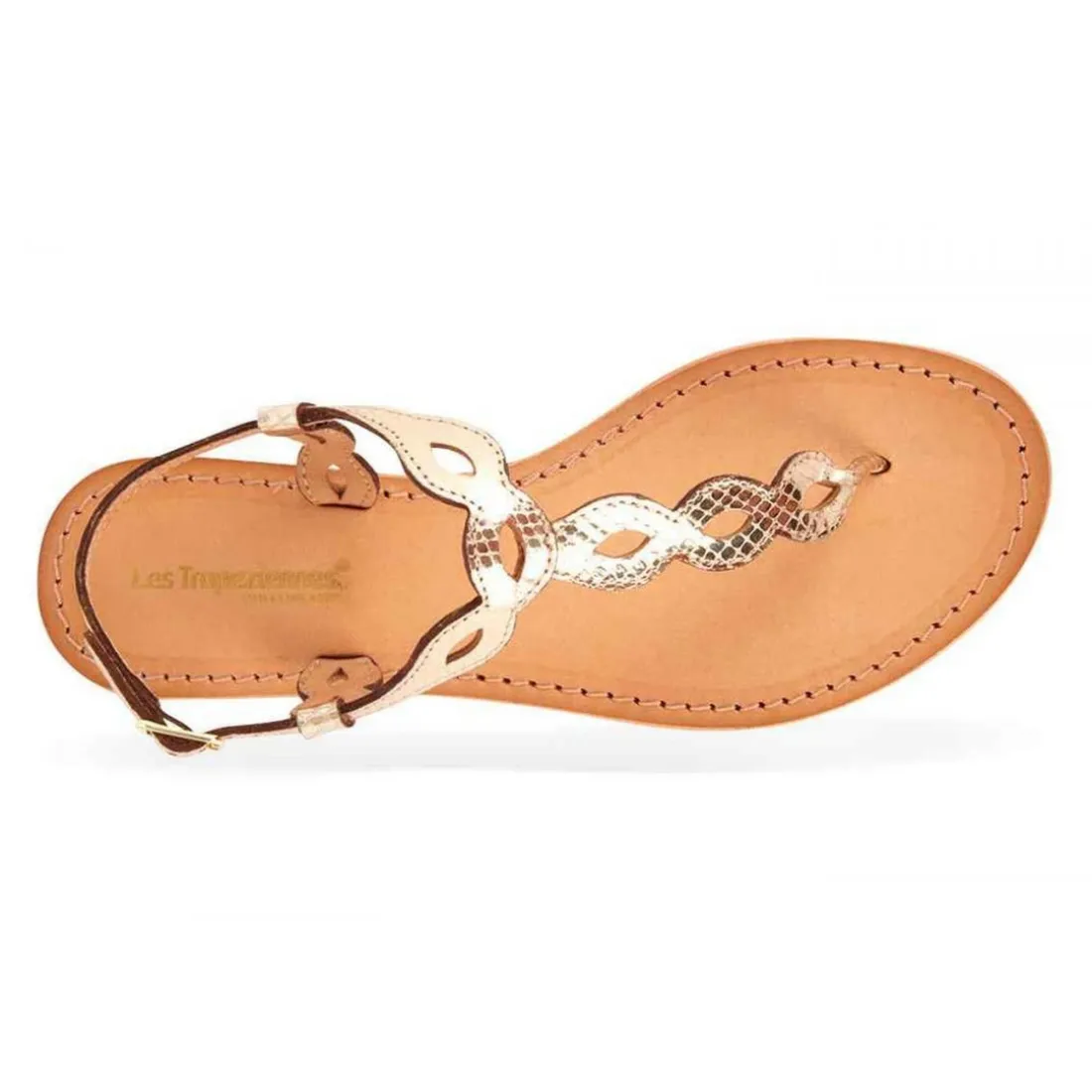 Sandales femme HALLYN Doré en cuir