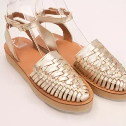 Sandales femme LOMA champagne en cuir