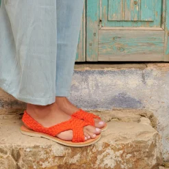 SANDALES FEMMES EN CUIR ZULA SANGUINE rouge