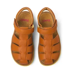 Sandales fermées enfant Bicho Kids marron clair en cuir