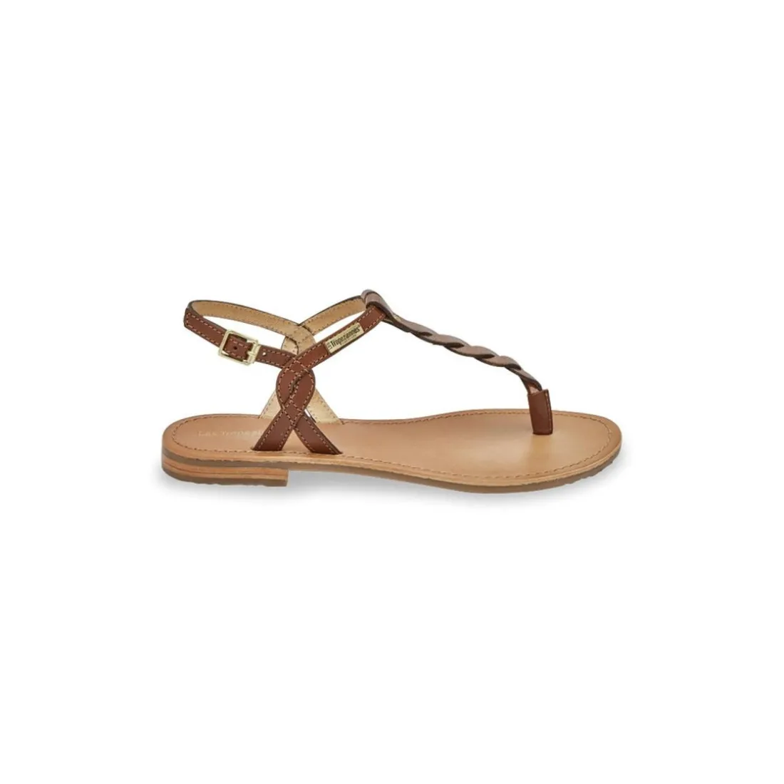 Sandales HAMSONG tan-rose en cuir marron