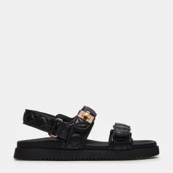 Sandales Mona-Q en cuir noir