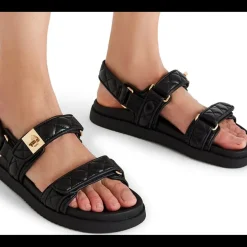 Sandales Mona-Q en cuir noir