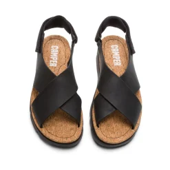 Sandales Oruga noir en cuir