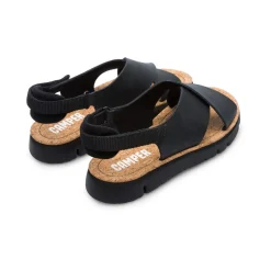 Sandales Oruga noir en cuir