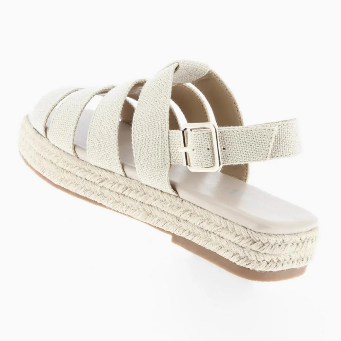 Sandales plateformes à brides Femme - Beige