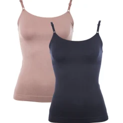Set de 2 débardeurs amincissants noir et rose