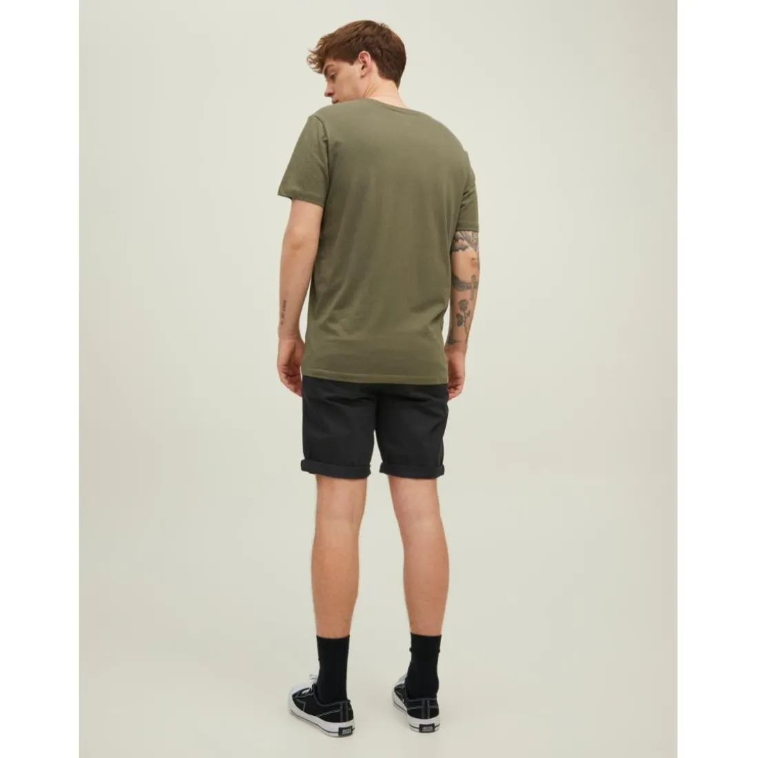 Short chino homme en coton noir