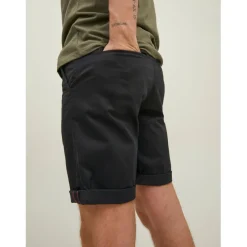 Short chino homme en coton noir
