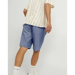 Short coupe classique homme bleu denim en coton Caleb