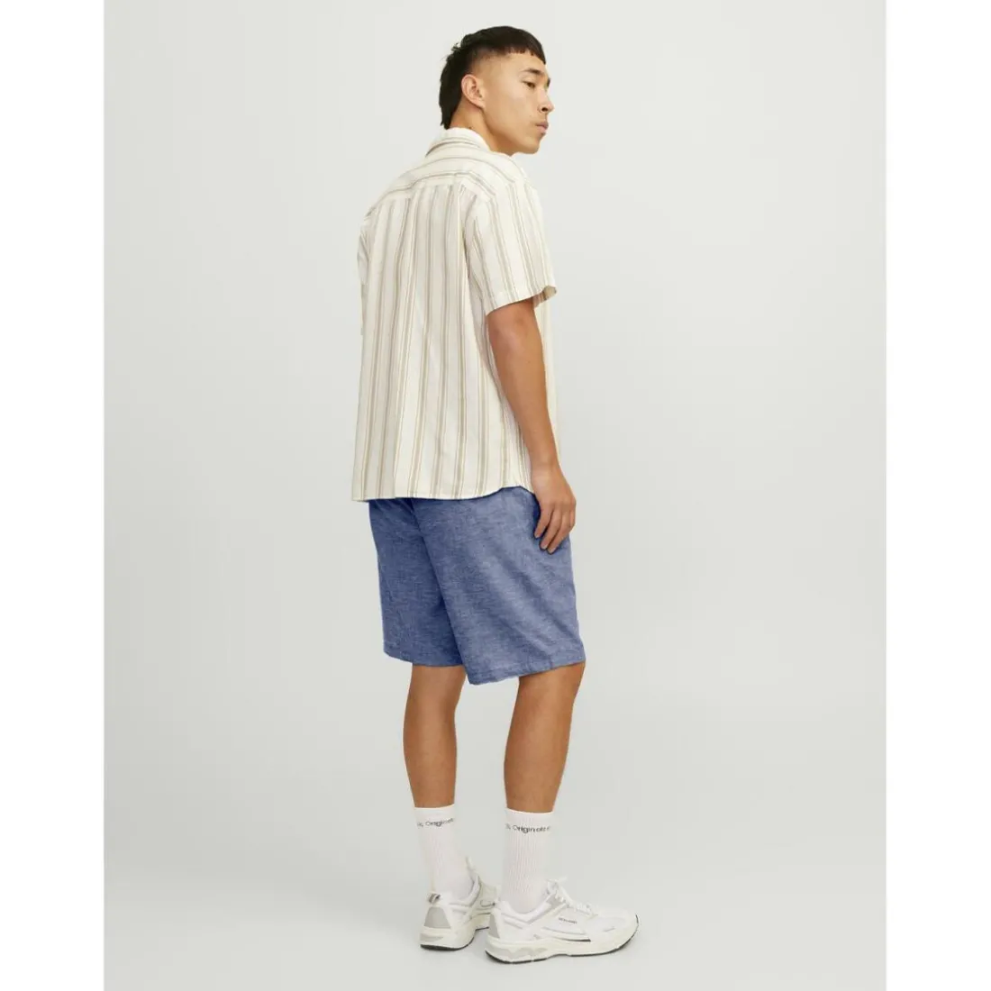 Short coupe classique homme bleu denim en coton Caleb