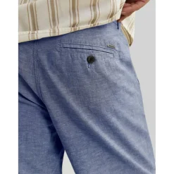 Short coupe classique homme bleu denim en coton Caleb