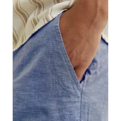 Short coupe classique homme bleu denim en coton Caleb