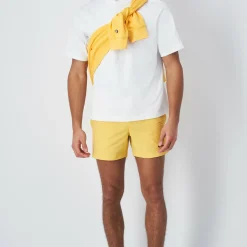 Short de plage jaune pour homme