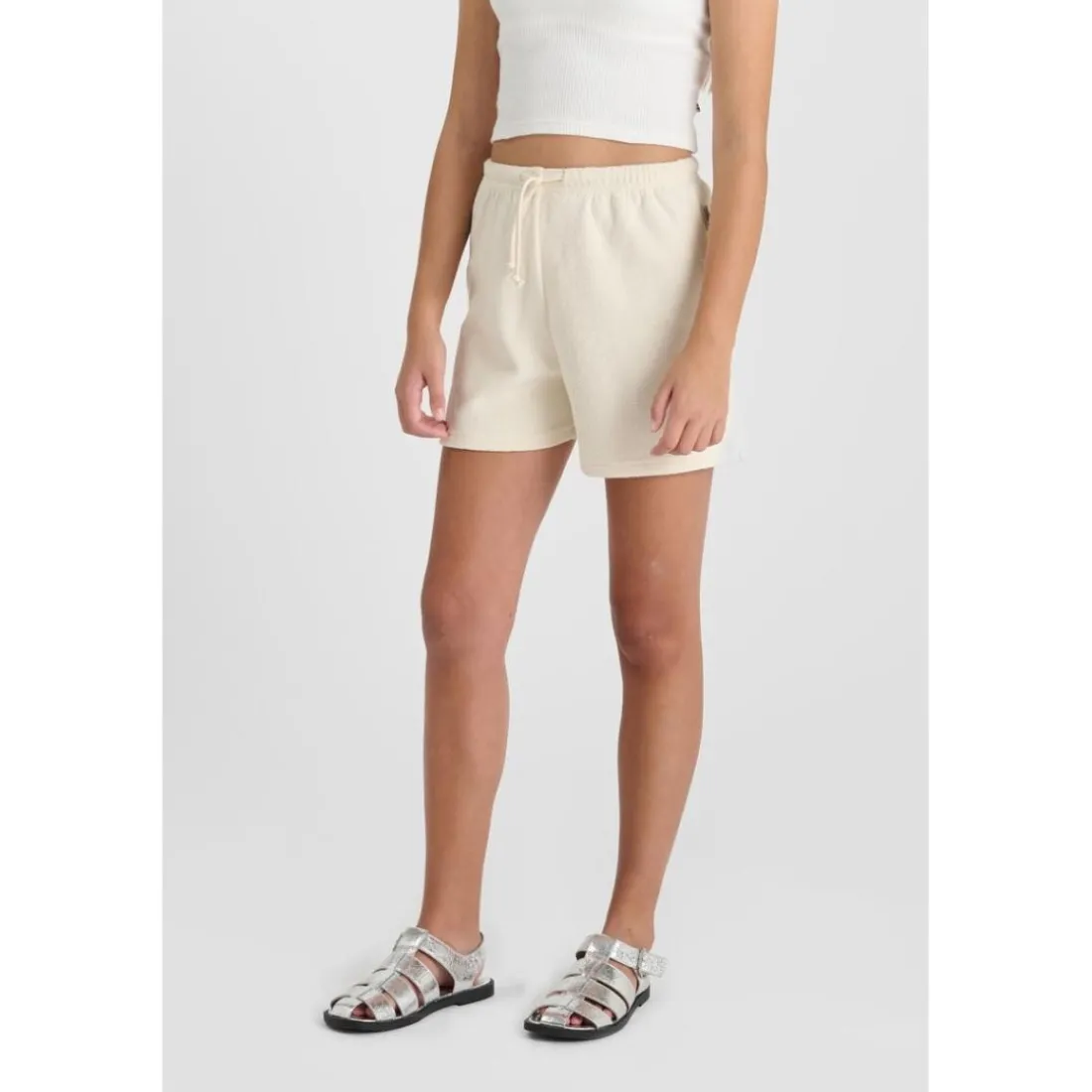 Short fille EDOXAGI blanc Pey en coton