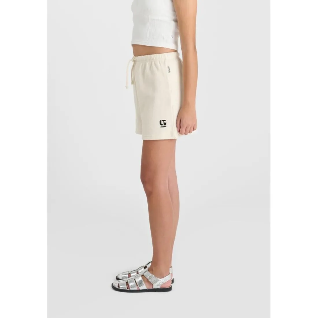 Short fille EDOXAGI blanc Pey en coton
