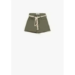 Short fille taille haute TIKO kaki