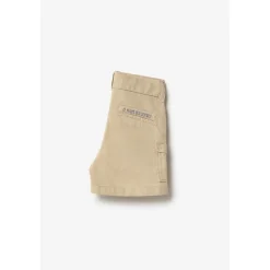 Short fille taille haute Kally beige sable blanc en coton