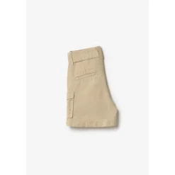 Short fille taille haute Kally beige sable blanc en coton