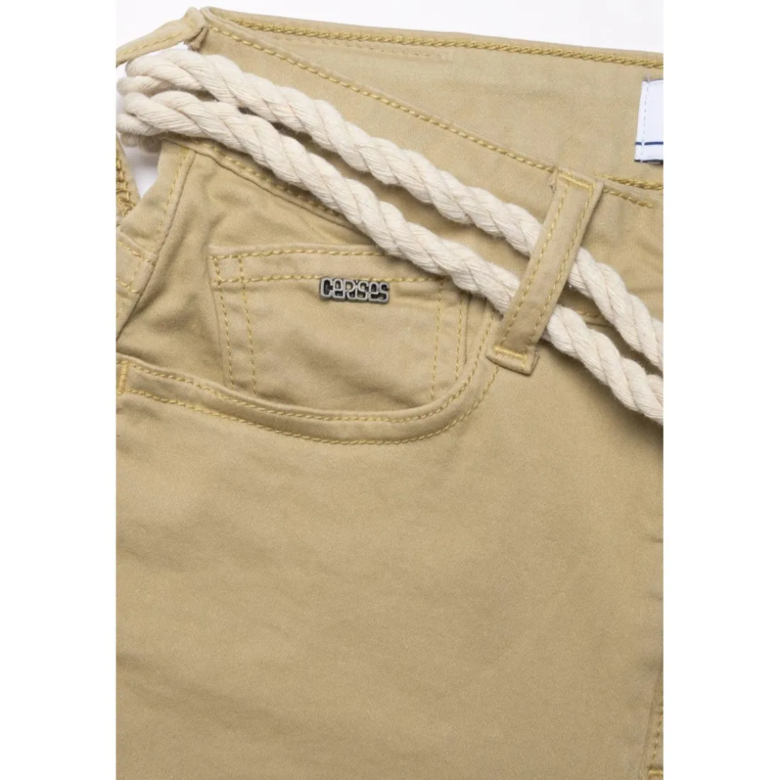 Short fille taille haute TIKO beige