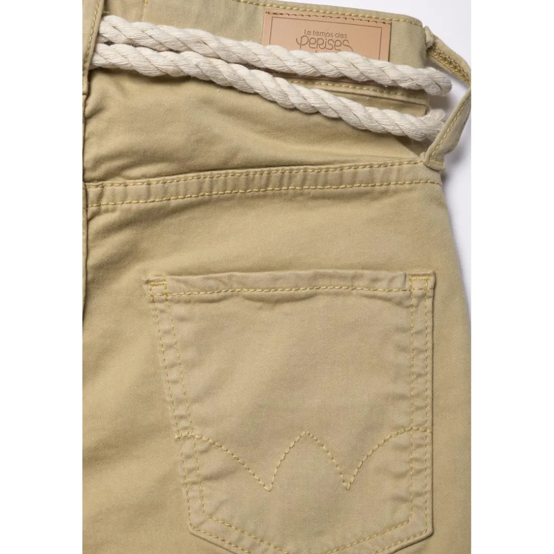 Short fille taille haute TIKO beige