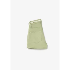 Short fille Tiko taille haute vert amande en coton