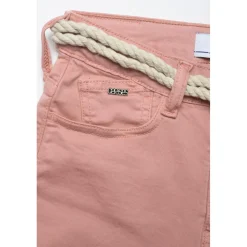 Short fille TIKO taille haute en coton rose