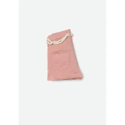 Short fille TIKO taille haute en coton rose