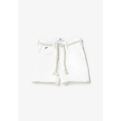 Short fille Tiko taille haute blanc en coton