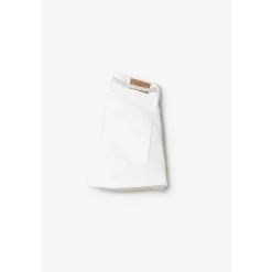 Short fille Tiko taille haute blanc en coton