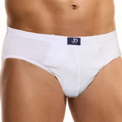 Slip blanc ceinture élastiquée en coton