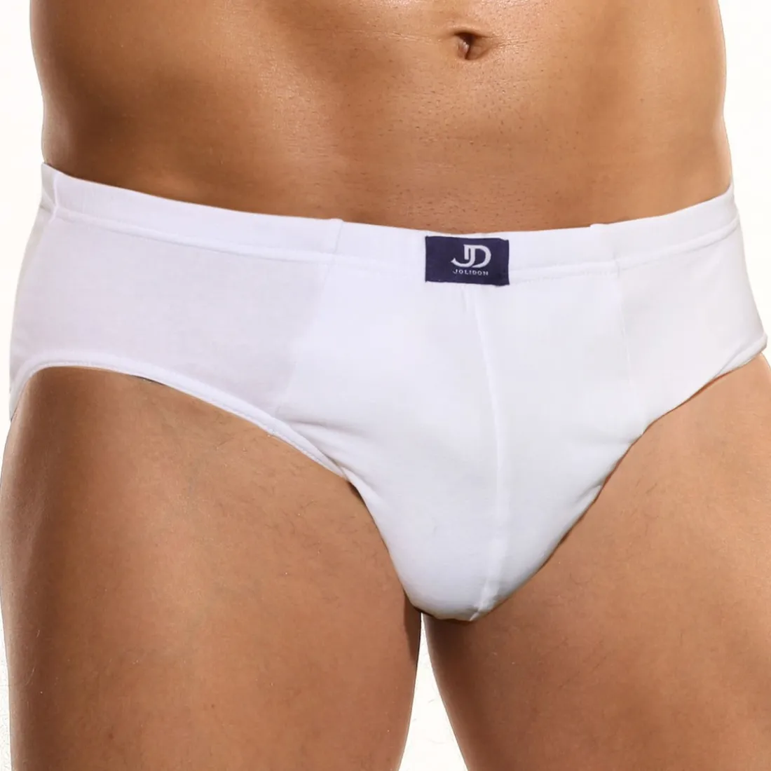 Slip blanc ceinture élastiquée en coton